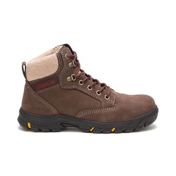 Women's Caterpillar Tess Steel Toe Work Boots Coffee | SG2832LH